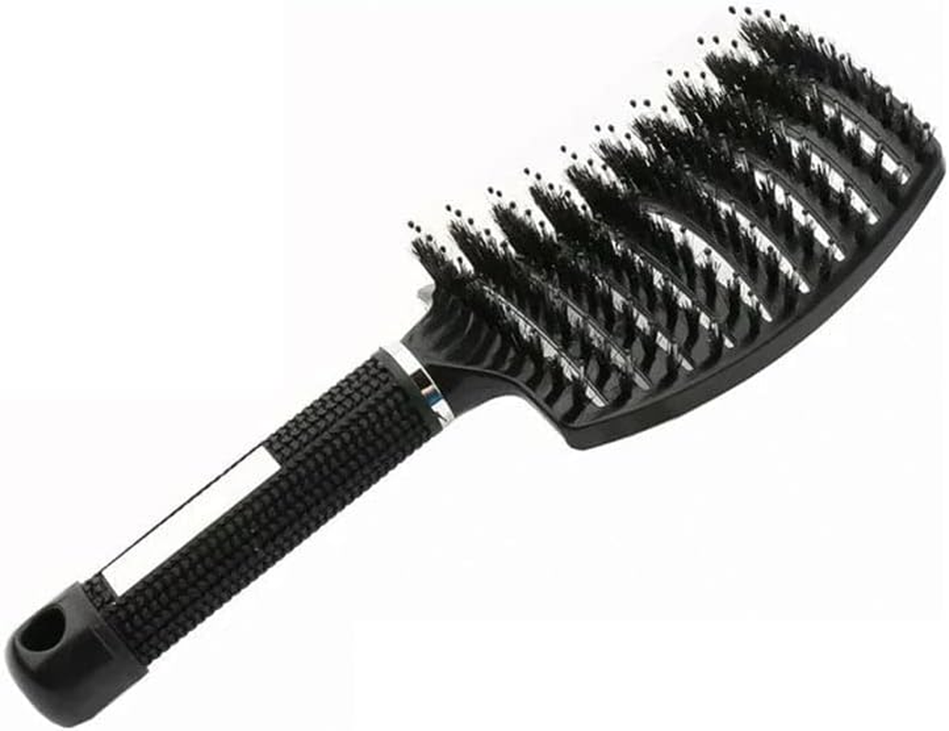 Nylon Boar Bristle Hair Brush Hairbrush Smooth Hair Head Scalp Massage Comb Curved & Vented Detangling Hair Brush for Women Long, Thick, Curly and Tangled Hair