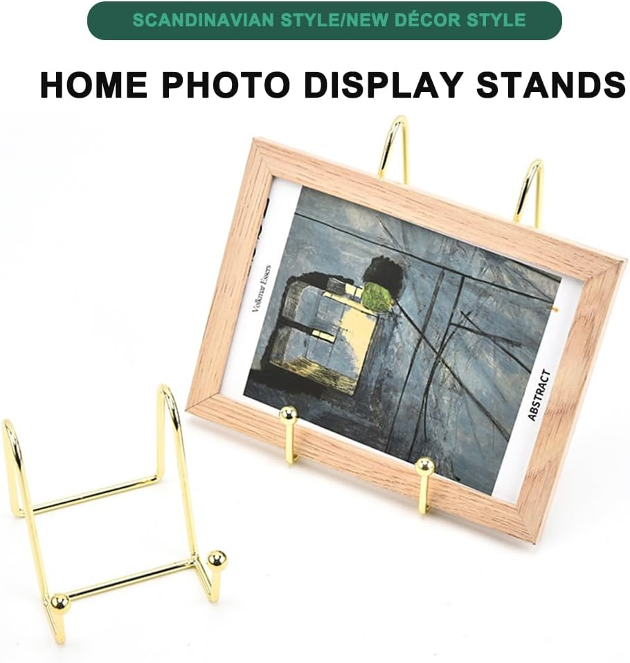 2 Pcs Metal Square Wire Easel Stand, Plate Holder Display Stands, Picture Frame Stands for Display Photos, Decorative Platter, Book and Table Top Arts image number 5