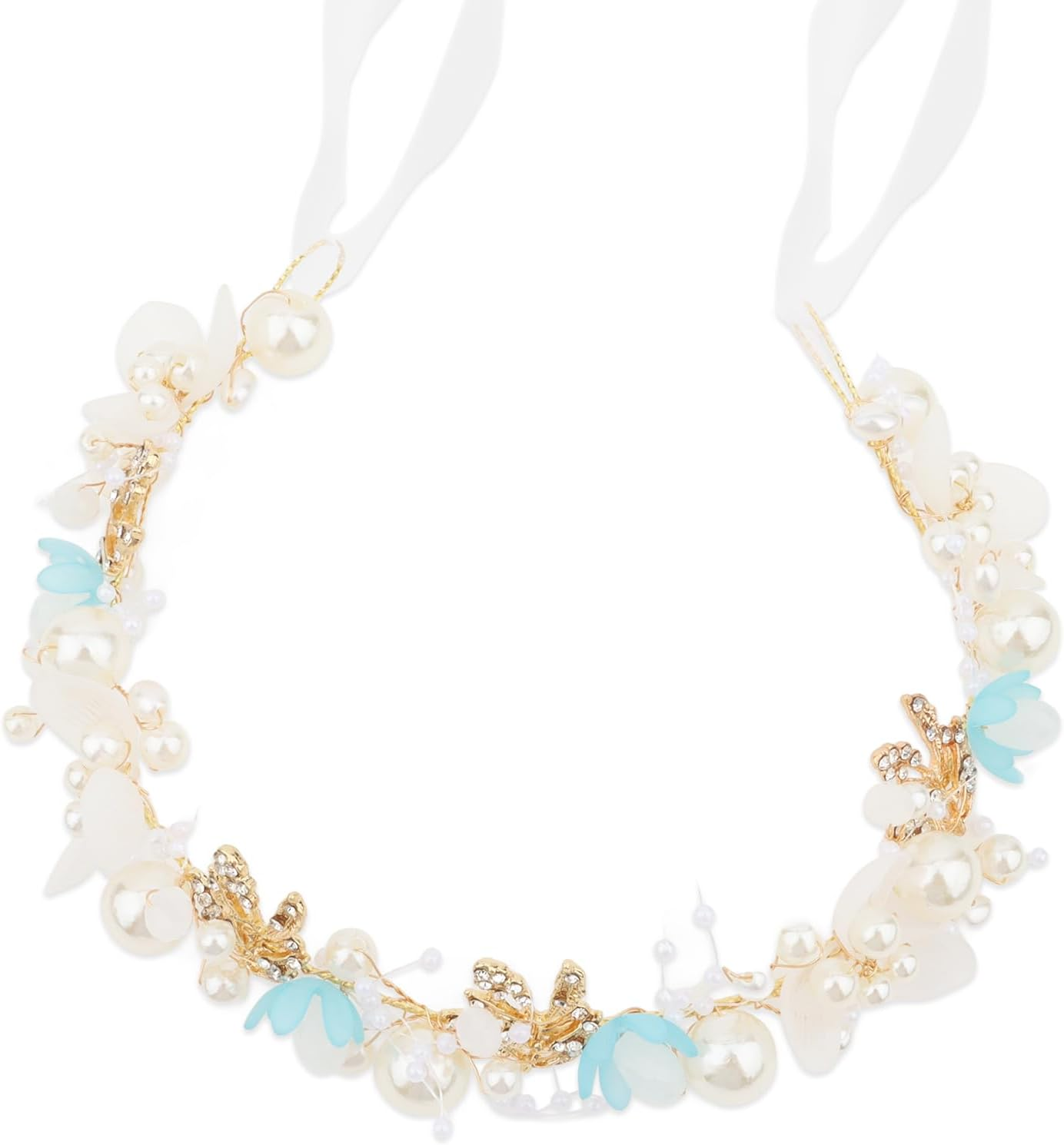 Pruadeor Pearl Rhinestone Bridal Hair Accessories - Rhinestone Hair Bands for Women, Luxurious for Wedding & Party