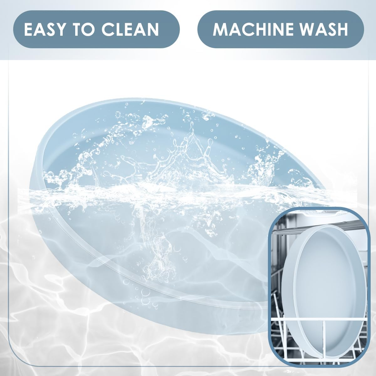 Feeding Bowl for Cats [Natural Silicone] Three Sizes (Multipurpose) | Cat Bowl | Cat Bowl for Dry Food and Wet Food | Water Bowl (Blue) image number 2