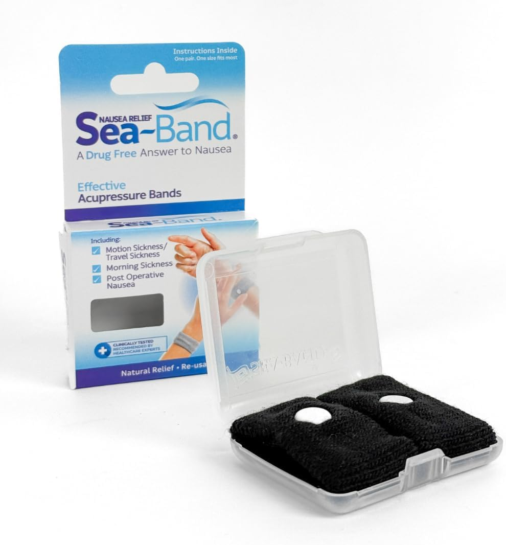 Sea-Band - Drug Free Nausea Relief Wristband, Adult Black