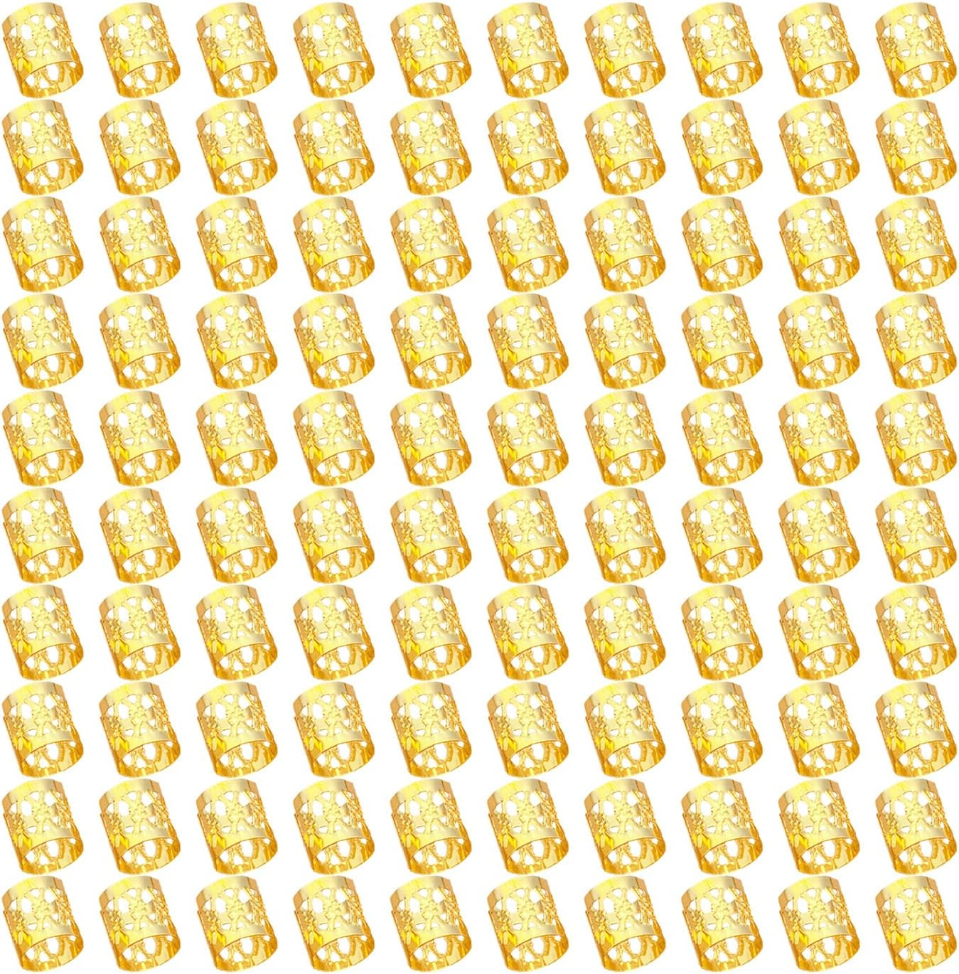 Pack of 100 Hair Accessories for Braids, for Hair Dreadlocks, Jewellery for Hair, Hair Pendants for Women, Hair Braiding Tool, Adjustable Metal, Fashionable, Durable, Exquisite, Golden image number 3