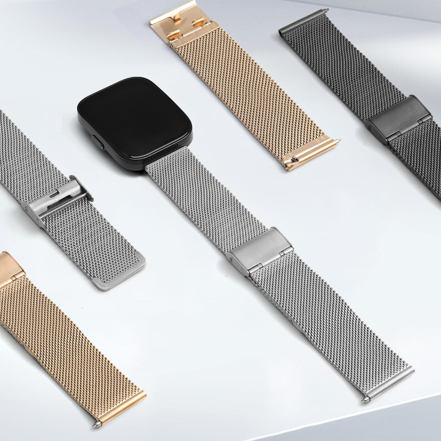 Rensheng 22MM Stainless Steel Strap Compatible with Amazfit Bip 6 Bracelet,Replacement Metal Strap for Amazfit Bip 6 Strap image number 6