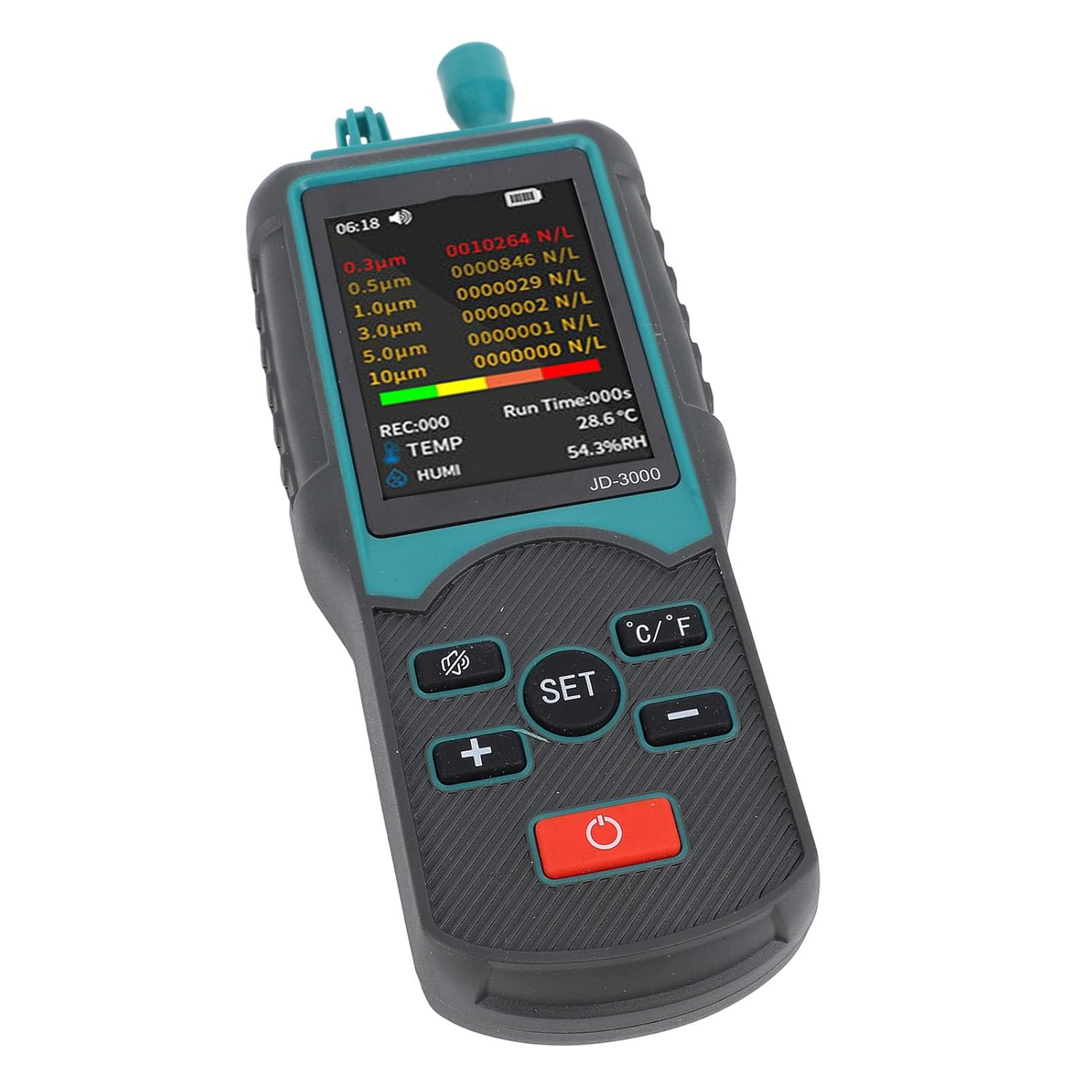 Handheld Dust Particle Counter, Multi Functional Dust Monitor for Air Quality Detection with Two Measurement Modes, Data Storage and Fast Measurement, Foldable Bracket Design, image number 6