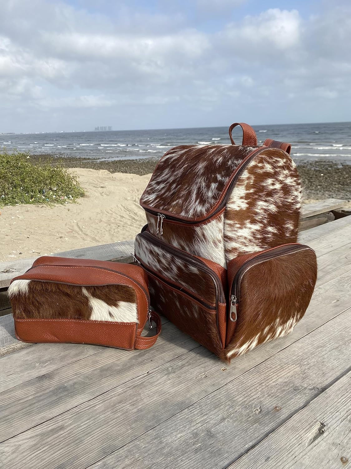 Clothing, Shoes & Accessories Luggage & Travel Gear Business & Laptop Bags Laptop Bags Laptop Backpacks Cowhide Bag image number 2