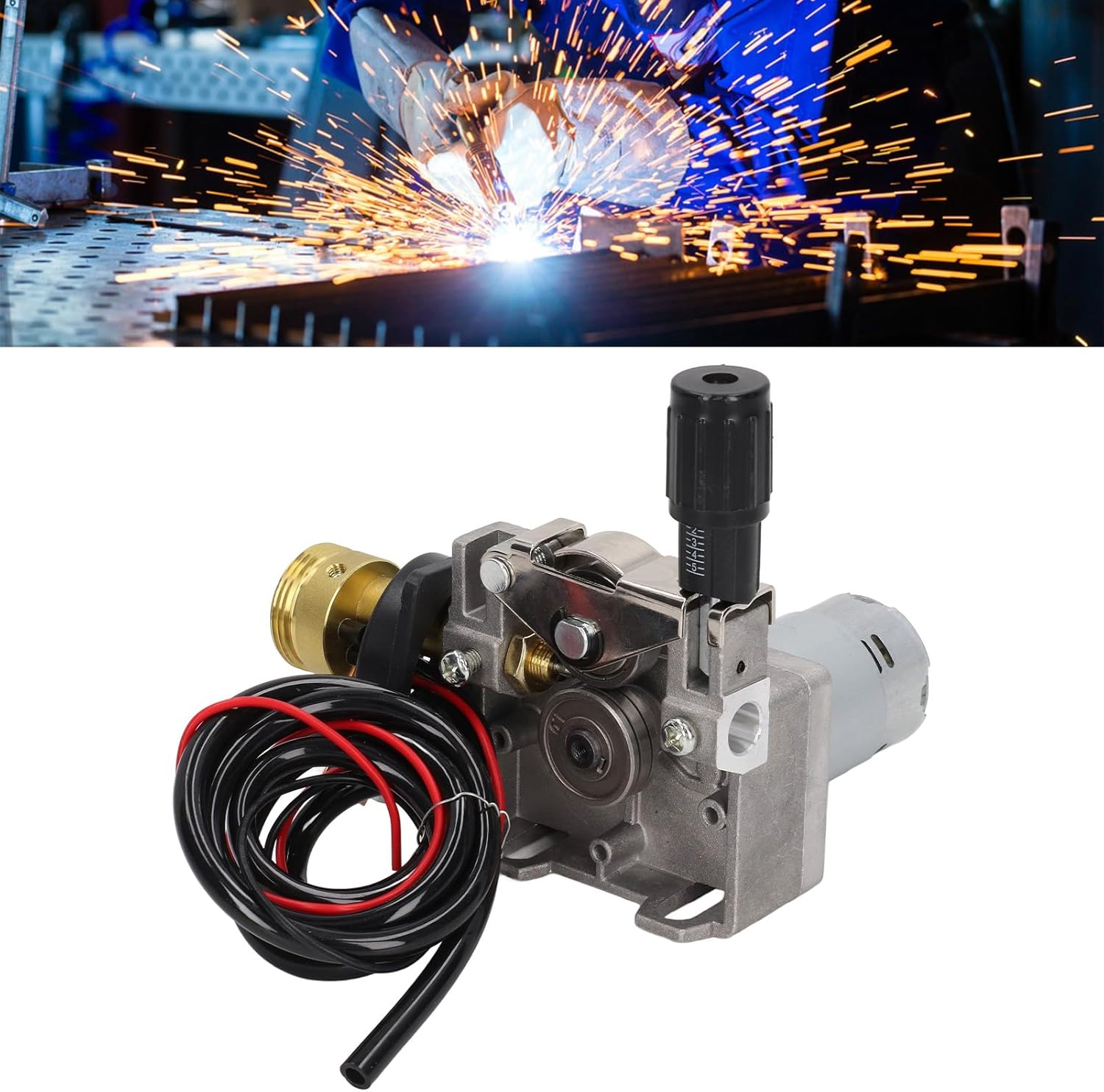 Focket MIG Welder Roll Wire Feed Motor, Compact Size Aluminum Material with Flux Core Wire Automatic Feed for MIG MAG Welder Welding Equipment