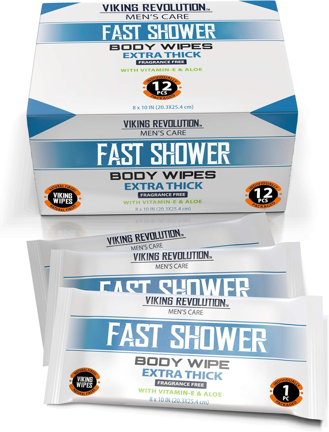 Shower Body Wipes,Unscented Naturally Soothing Aloe and Hypoallergenic, Portable Travel-Sized image number 2