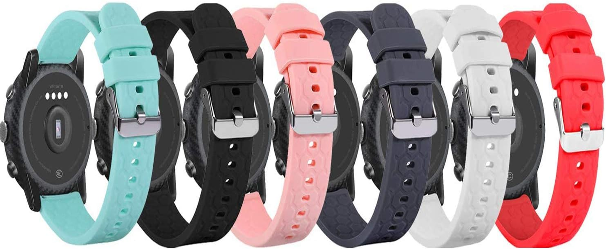 18Mm 19Mm 20Mm 22Mm Width Silicone Quick Release Wristband Replacement Sports Straps Bracelet Watch Band Women Men Strap with Quick Release Pins Intended for Smartwatch (22Mm, Black)