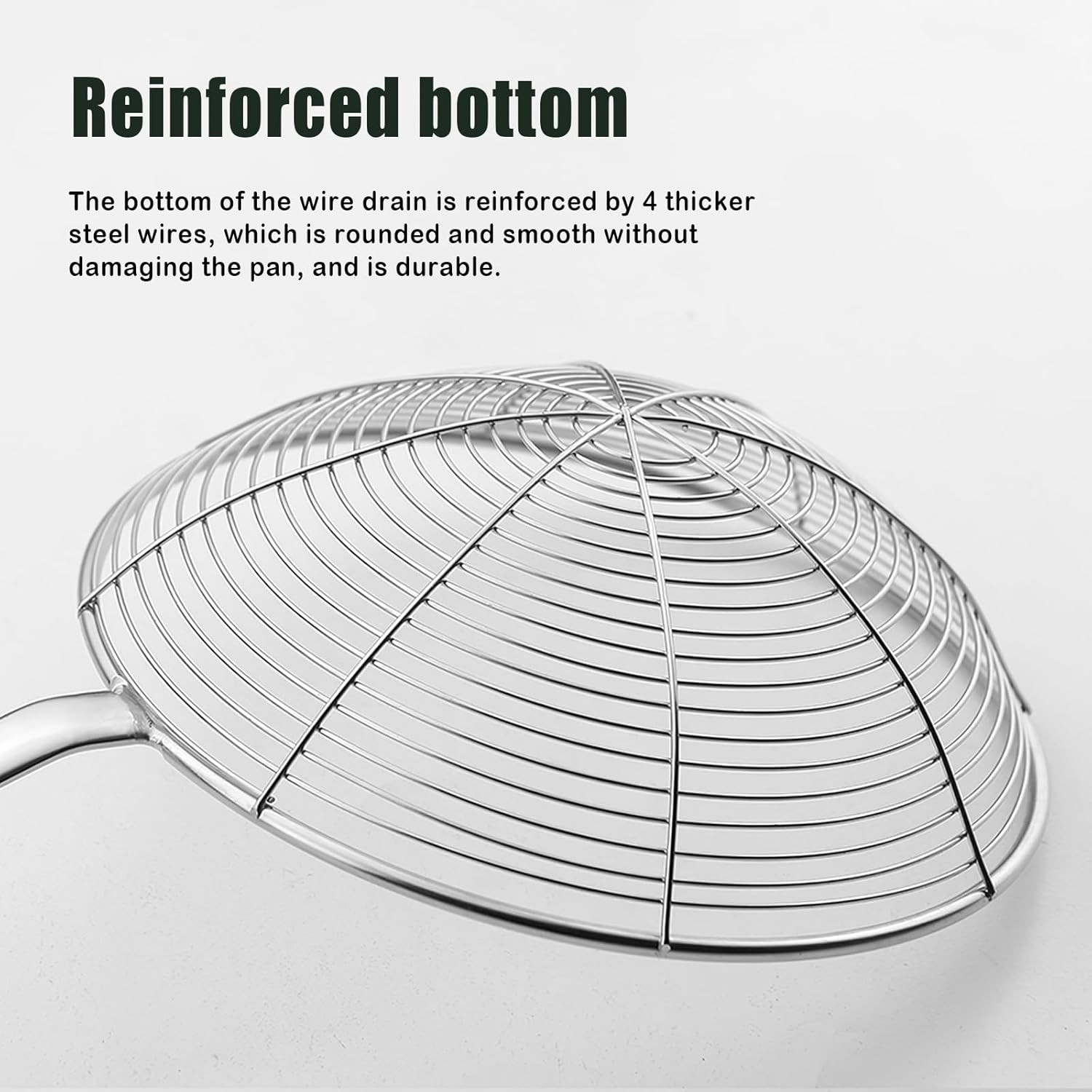 Spider Strainer, Skimmer Spoons, 6.3 Inch Spider Strainer Skimmer Ladle for Cooking and Frying, Cooking Utensils Frying Spoon with Wooden Handle, Wire Slotted Spoon for Kitchen image number 1