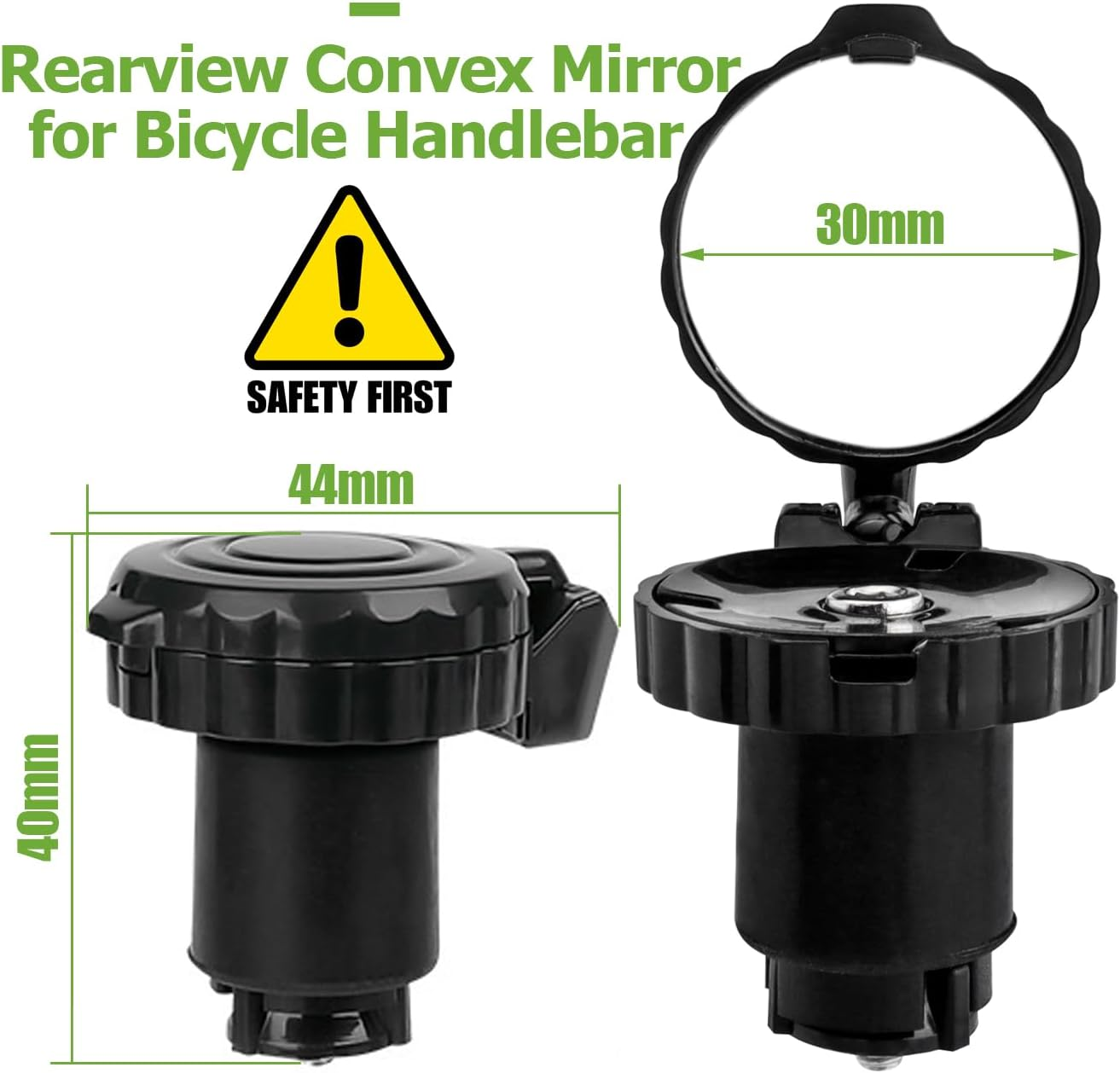 Bestgle 2 Pack Bike Mirrors for Handlebar Ends, Foldable Bicycle Handle Bar Mount Rearview Mirror Adjustable Wide Angle Road Bike Bar End Folding Rear View Convex Mirror Set for Safety Cycling image number 4