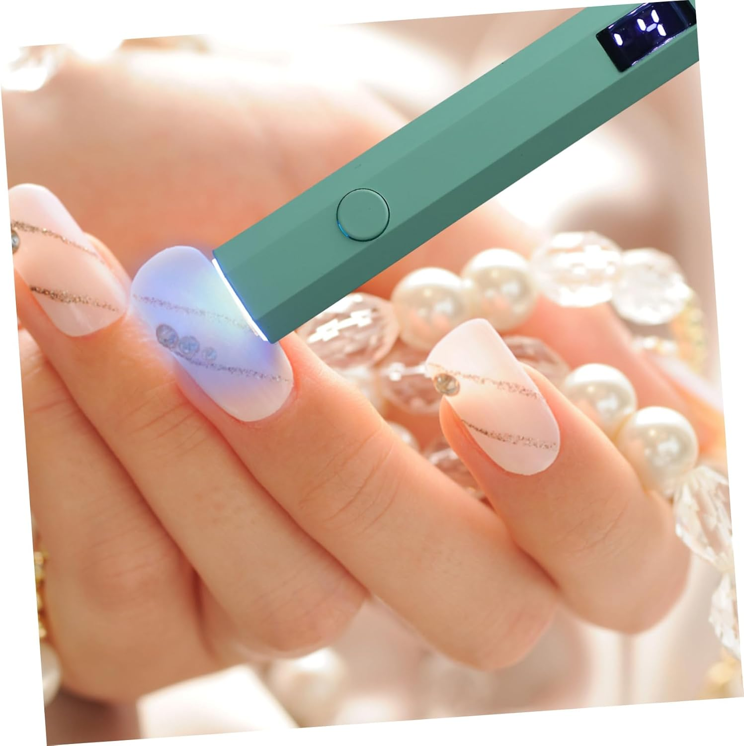 Vaguelly Portable Mini Uv Nail Lamp Cordless Rechargeable Handheld Gel Nails Dryer with LCD Display for Home DIY and Professional Salon Use image number 2