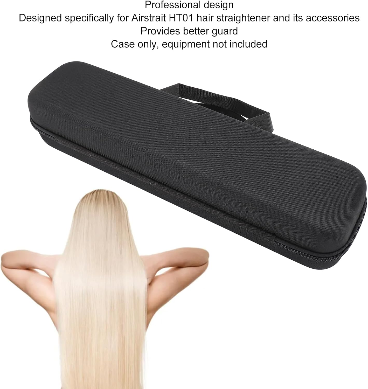 Hard Carry Travel Case for Airstrait HT01 Hair Dryer Hair Straightener, Drop Proof Hair Straightener EVA Case with Carrying Handle, 17.7X3.5X4.3In image number 4