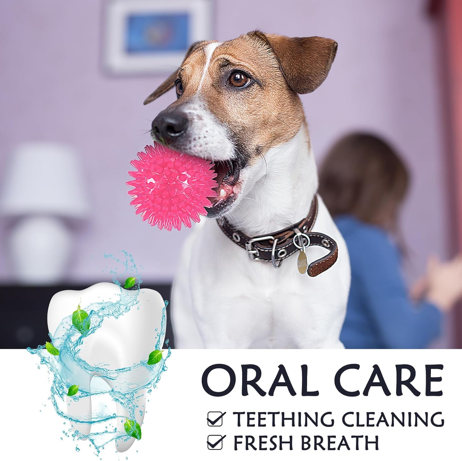 Syhood 16 Pack Squeaky Balls for Dogs 2.5'' Dog Spiky Ball for Aggressive Chewers Spike Puppy Toys for Teething TPR Rubber Balls for Small Medium Dogs Pet Puppy Fetch Chew Toys (Pink) image number 5