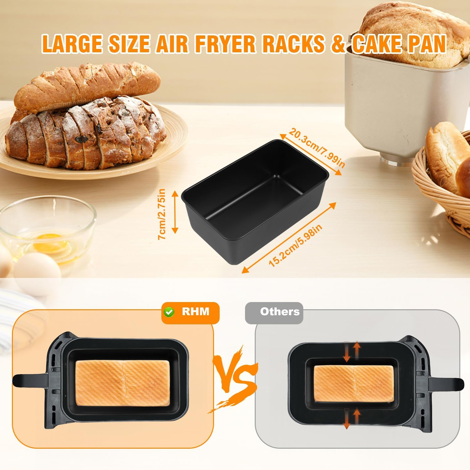 Large Size Air Fryer Accessories, Set of 11 for Ninja Air Fryer Accessories Compatiable with Ninja Foodi Dual Air Fryer Af400Uk & AF451UK & Most 9.5L Air Fryers, Upgraded, Silicone Air Fryer Liner image number 3