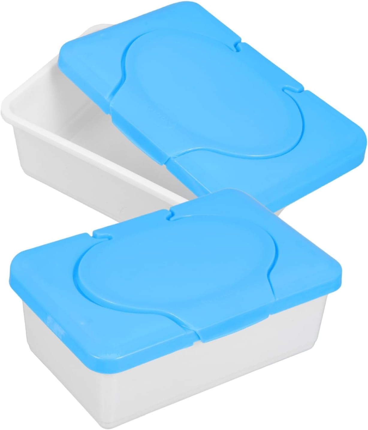 2Pcs Sturdy Plastic Cleansing Towel Box Lid Portable Wipes Container for Home Travel Multipurpose Storage