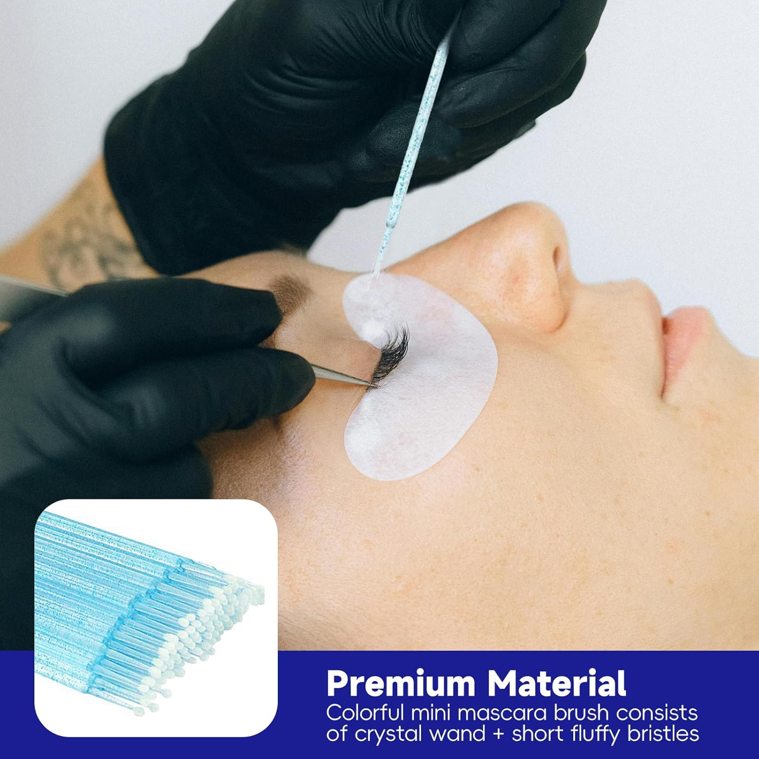 Hzqzaoan Micro Applicator Brushes, 100 Pcs Multicolor Lash Micro Brush for Eyelash Extension, Recorrect Eye Makeup, Cleaning Eye, Mascara Wands - Micro Makeup Brushes for Eyelash and Eye Makeup image number 2