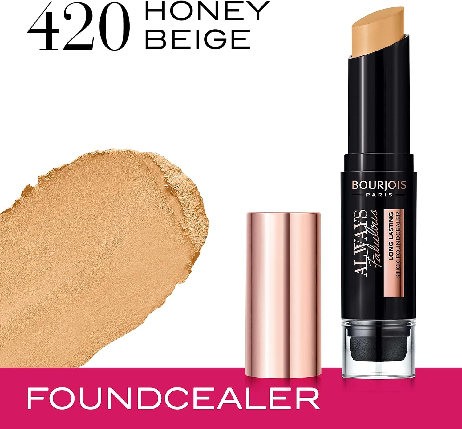 Bourjois Always Fabulous Long Lasting Stick Foundcealer - 420 Honey Beige - 600 Chocolate image number 6