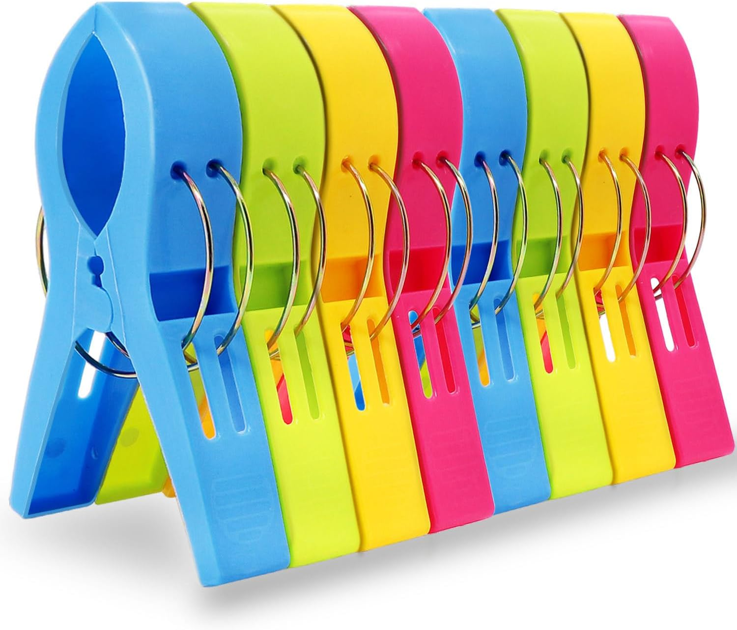 Beach Chair Towel Clips-Cruise Essentials, Pool Chair Clips Large Hanging Clip Clamps Beach Towel Holder Clothes Pegs to Keep Your Towel from Blowing Away, Vacation Beach Must Have (8 Pack)