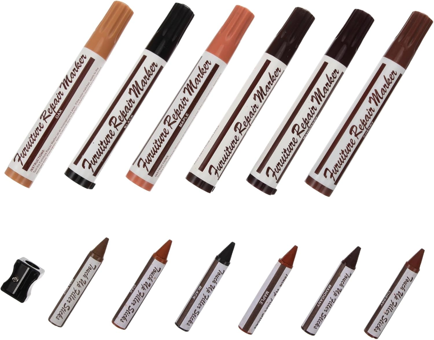 Furniture Repair Kit 12-Piece Touch-Up Markers Set for Wood Floors and Furniture Multi-Color for Home and Office Use image number 2
