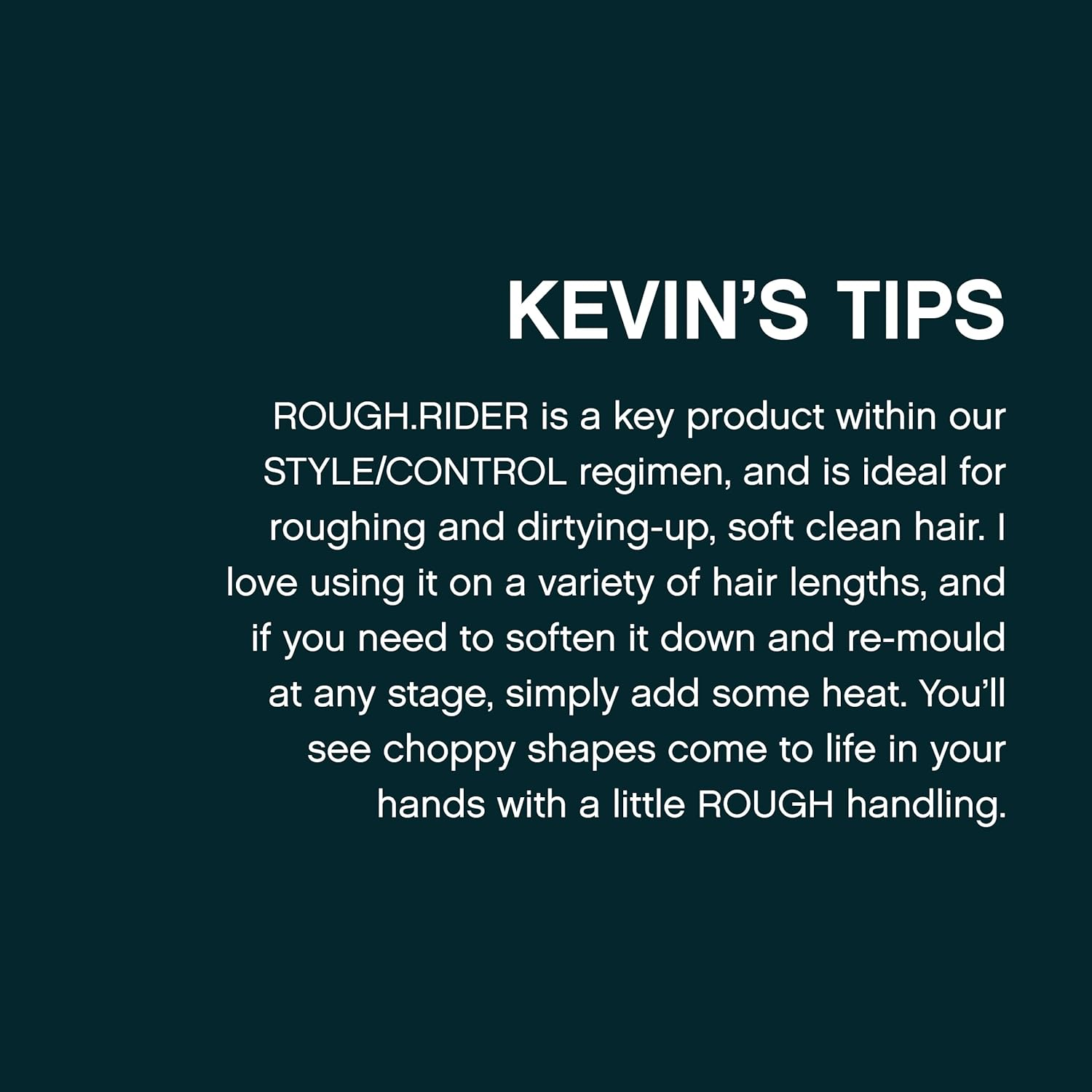 KEVIN.MURPHY ROUGH.RIDER Hair Clay Styling - for All Hair Types/Strong Hold Hair Paste - Sulphate Free Matte Finish Hair Styling with Bamboo & Soybean Extracts - 100 Ml image number 6
