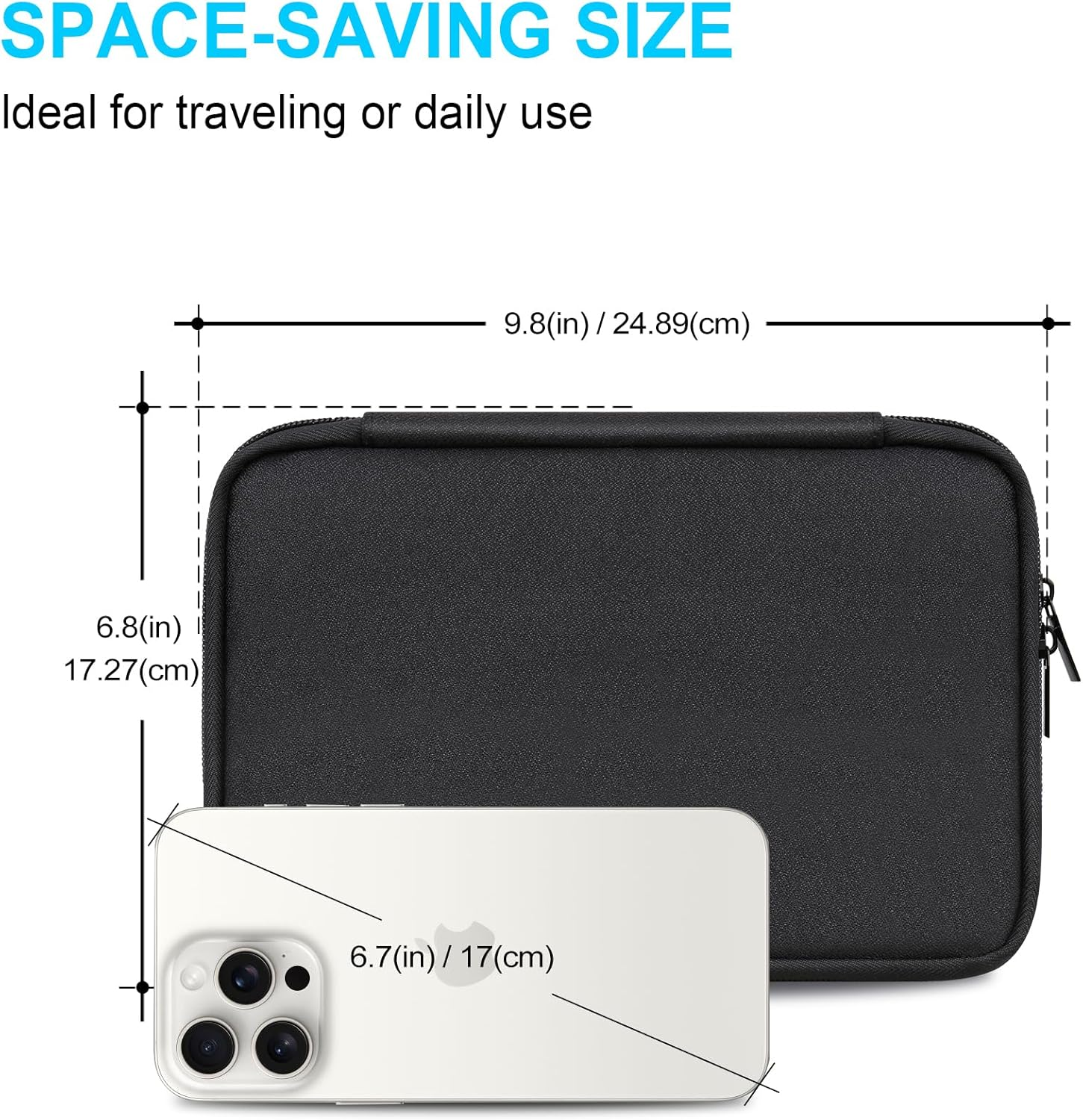 Lacdo USB Flash Drive Case Thumb Drive Holder Case Organizer Portable Electronic Accessories Storage Bag for Sandisk/Samsung/Samdata USB Flash Drives Jump Drive Memory Stick, Cable, SD Card, Black image number 1