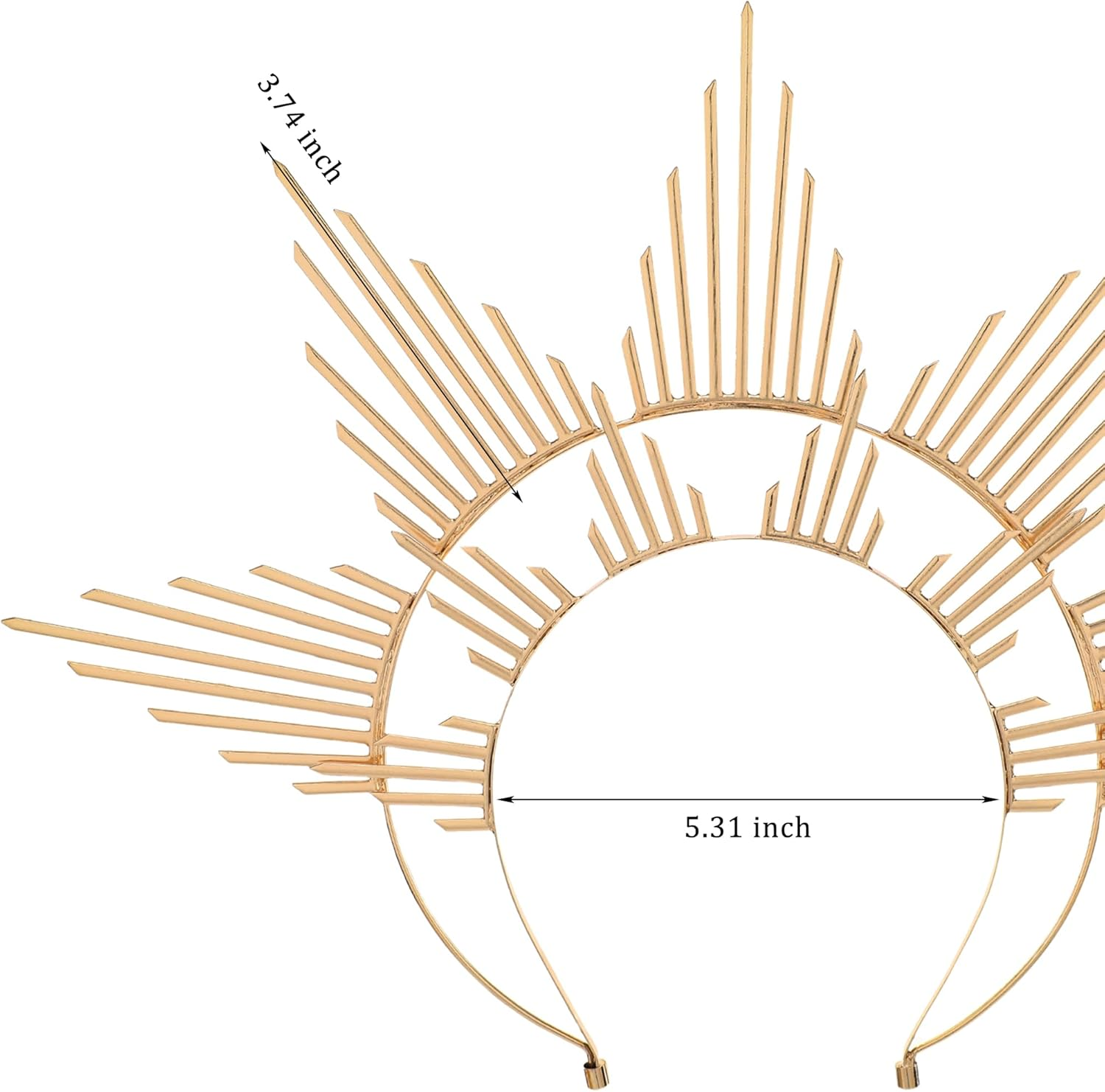 Partyforu Gold Goddess Halo Headband for Women, Goddess Crown Hairband for Photo Shoots, Sun Halo Crown Headpiece for Renfaire Cosplay image number 1