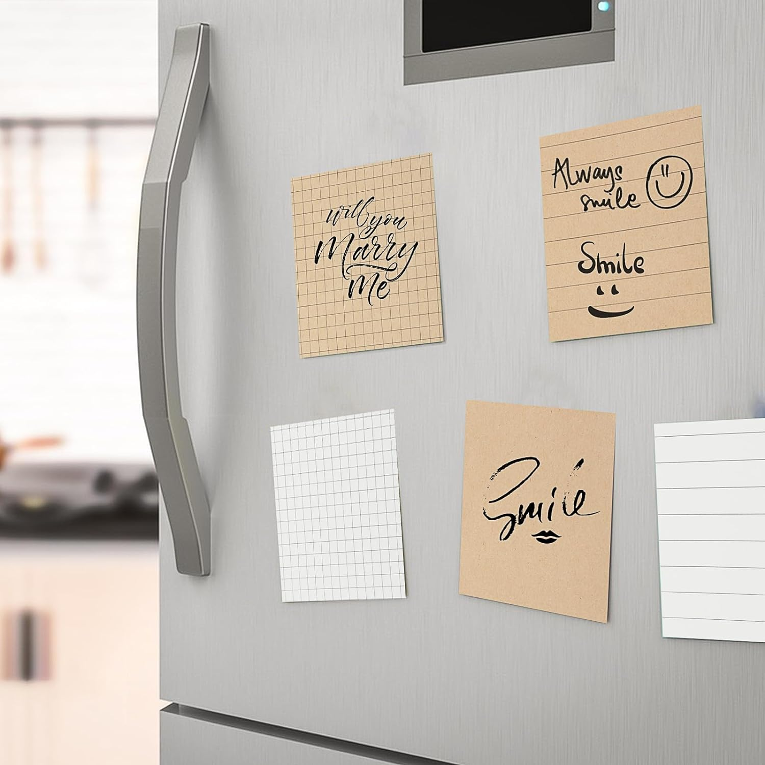 Bewudy Creative Sticky Notes, 6 Pack Self-Adhesive Kraft Paper Sticky Notes for Office and Students, Memo Pads for Reminders, Office, Home, School, Meeting (480 Sheets) image number 6