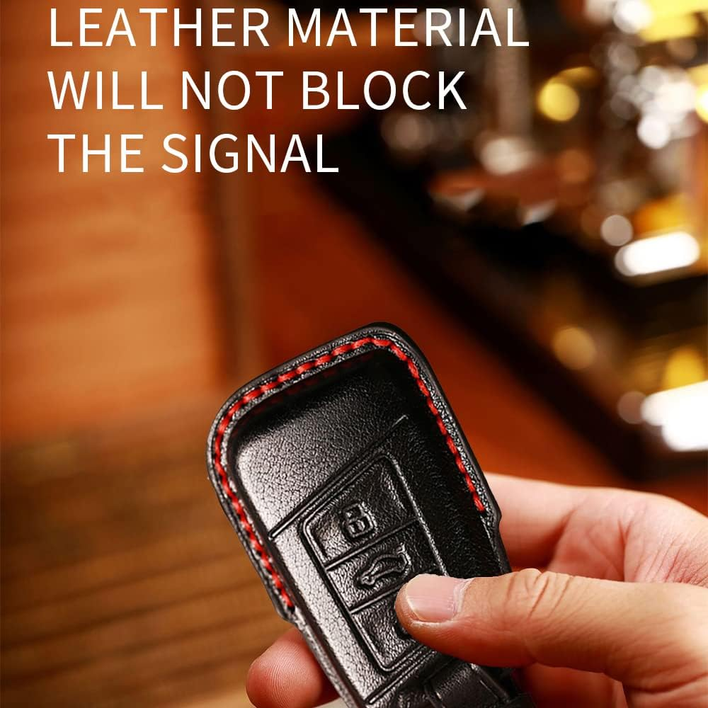 HIBEYO Key Case Cover for for Volkwagen VW Passat Alltrack B8 Golf Jetta Skoda Superb A7 Kodiaq Alltrack 3 Buttons Car Key - Brown image number 2