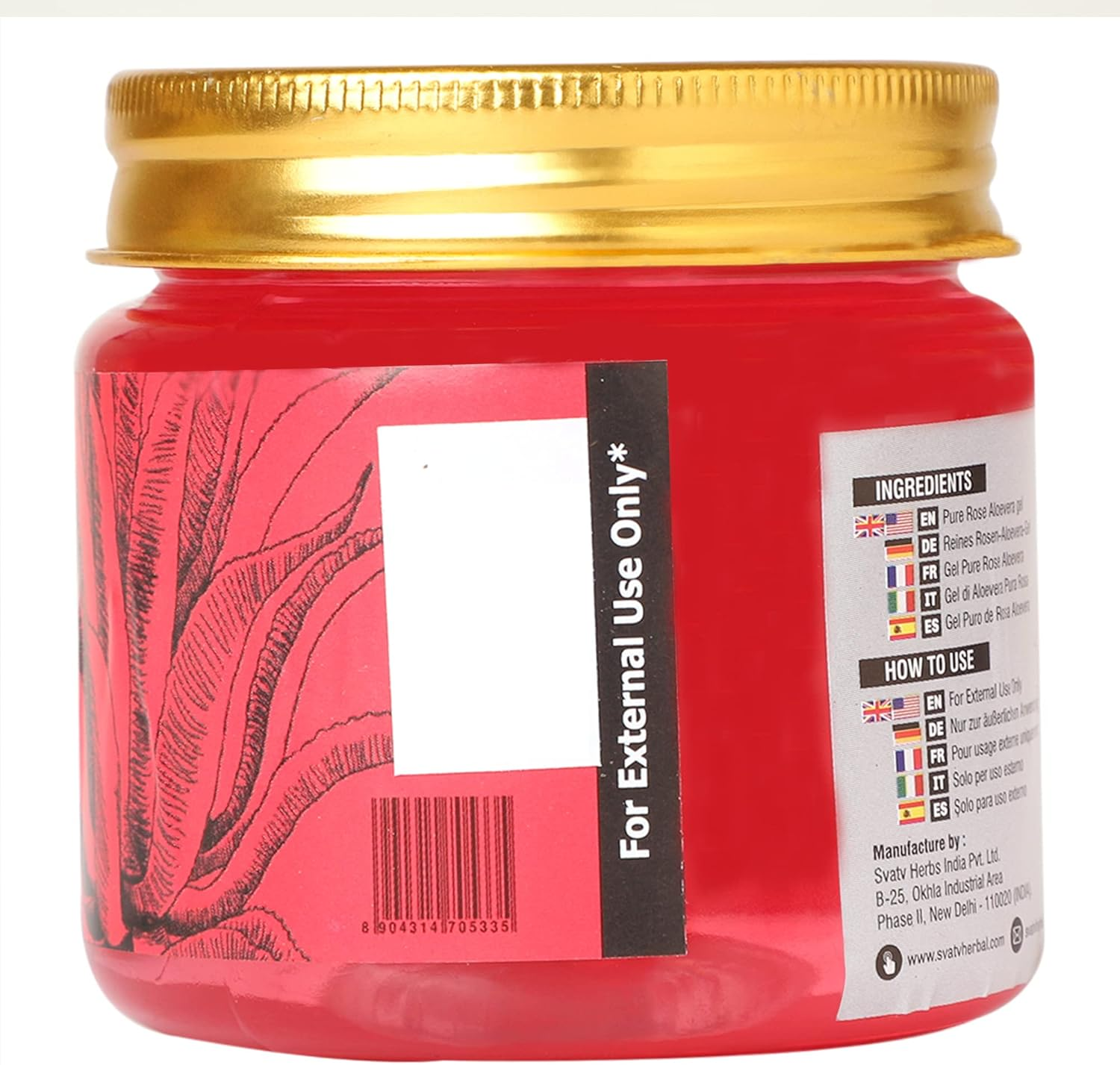 SVATV Rose Aloe Vera Gel | Reduces Skin Redness | Improves Skin Tone | Reduces Dark Spots | Replenishes Skin Cells | Paraben & Sulfate Free - 200G | 7.05 Oz | 0.44 Lbs image number 3