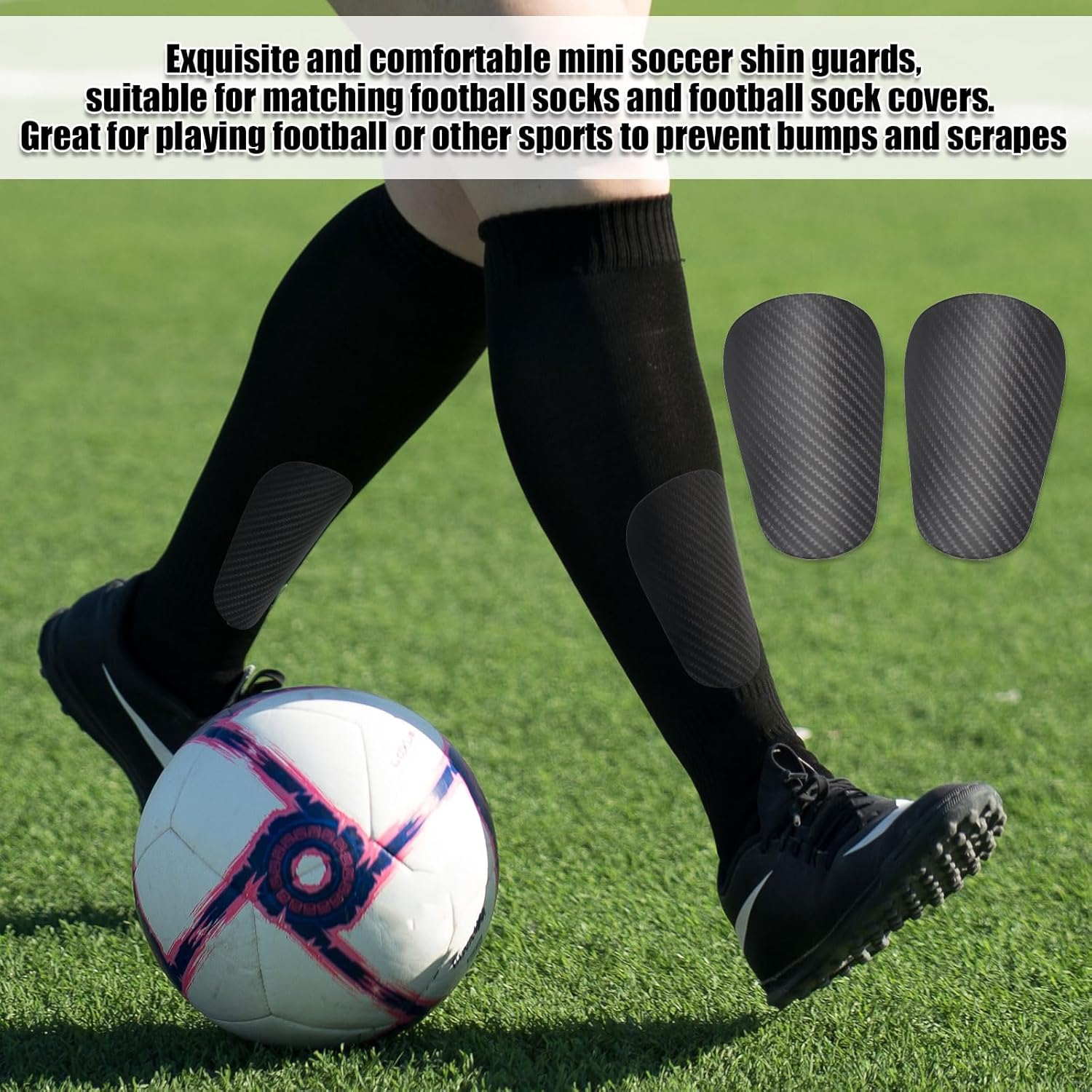 2Pcs Soccer Shin Guards, 4.72X3.07In Extra Mini Football Shin Guards Youth and Adults Miniature Small Tiny Pad Protective Equipment for Men Women Kids Boys Girls(Size L)