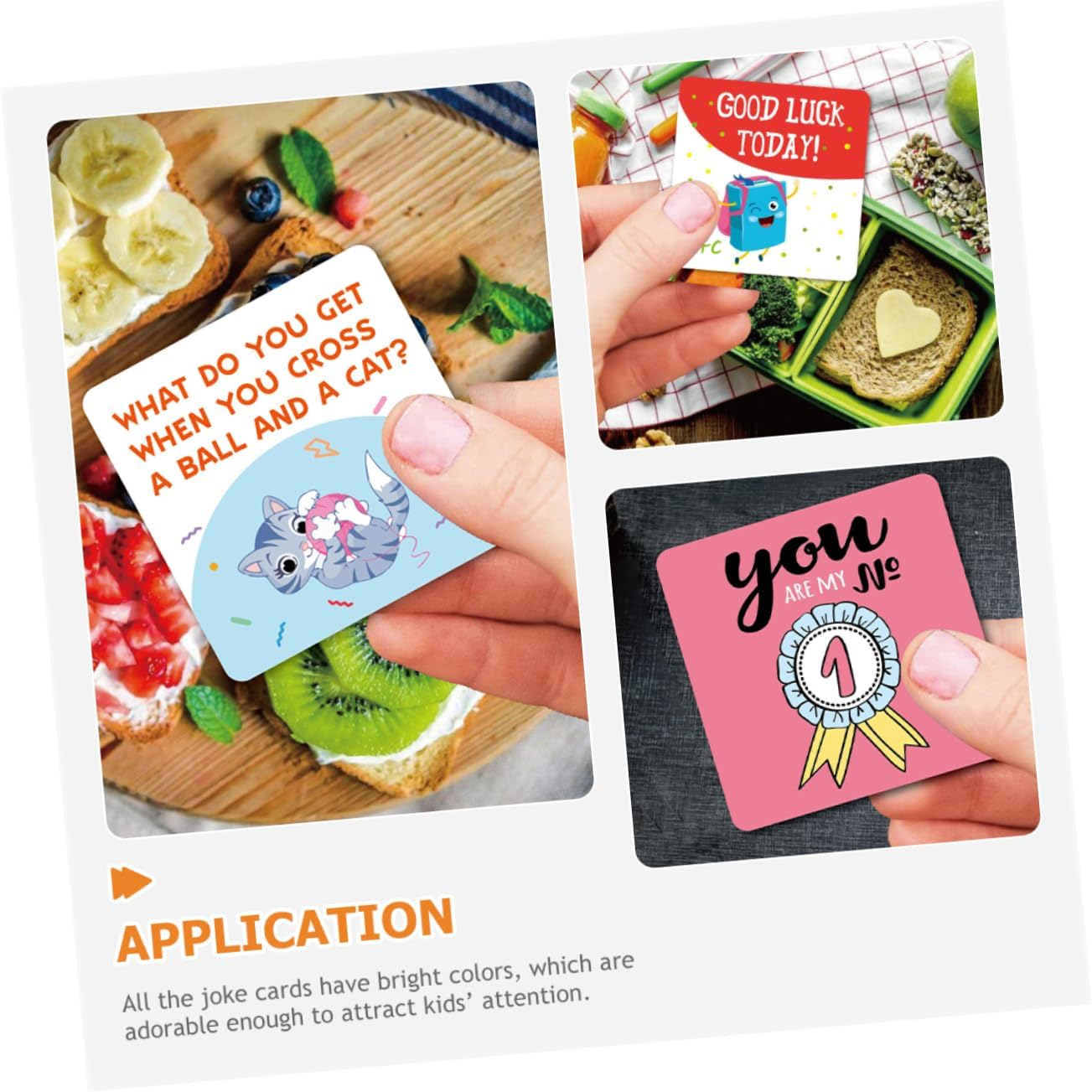 60Pcs Notes for Kids Cartoon Joke Cards for School Lunch Boxes Fun Motivational and Inspirational Lunch Box Cards for Parties and Picnics image number 1