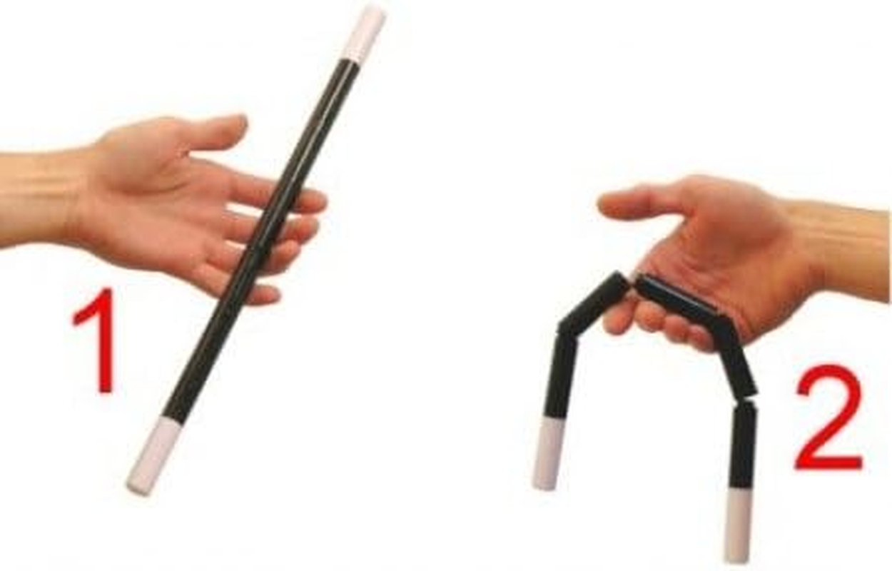 Milesmagic Magician'S Instant Breakaway Wand Gimmick Shiny Plastic Strip 12'' Straw Tip Magic Trick, Black