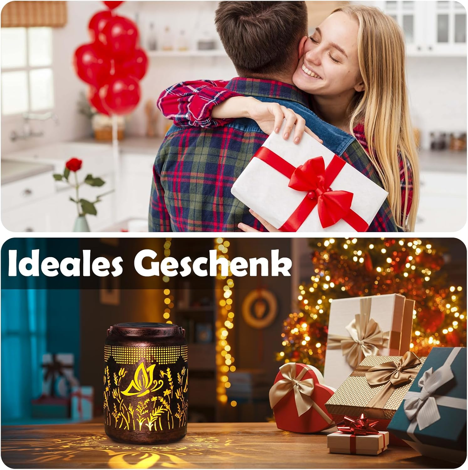 Butterfly Gifts for Women Mum Mother'S Day Solar Lanterns for Outdoors, Hanging Solar Lights for Outdoor Garden, Weatherproof Solar Lights Garden for Balcony, Patios, Table Decoration - Birthday Gifts image number 6