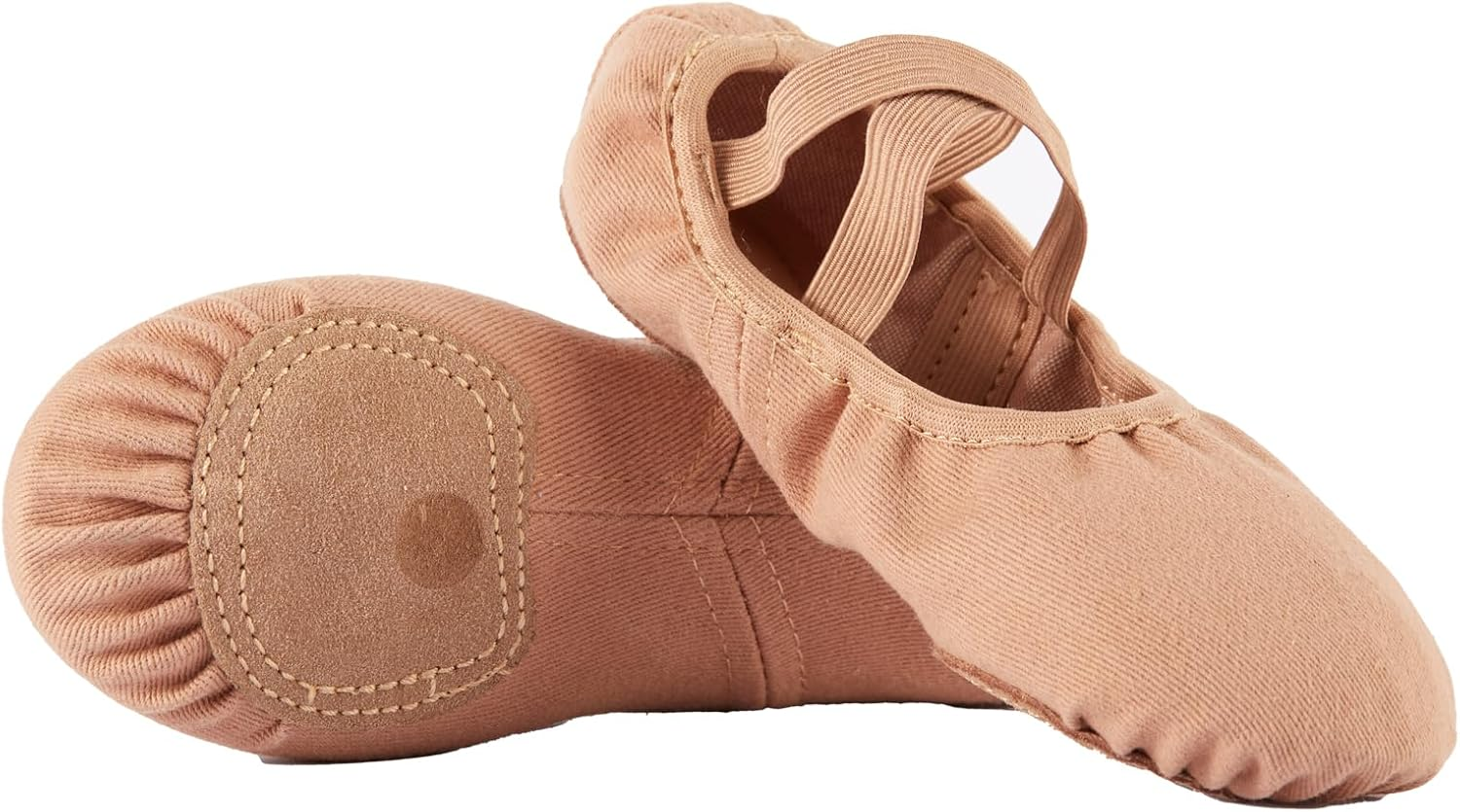 Phineein Girls Ballet Shoes for Girls Split-Sole Toddler Glitter Flats for Kids Dance