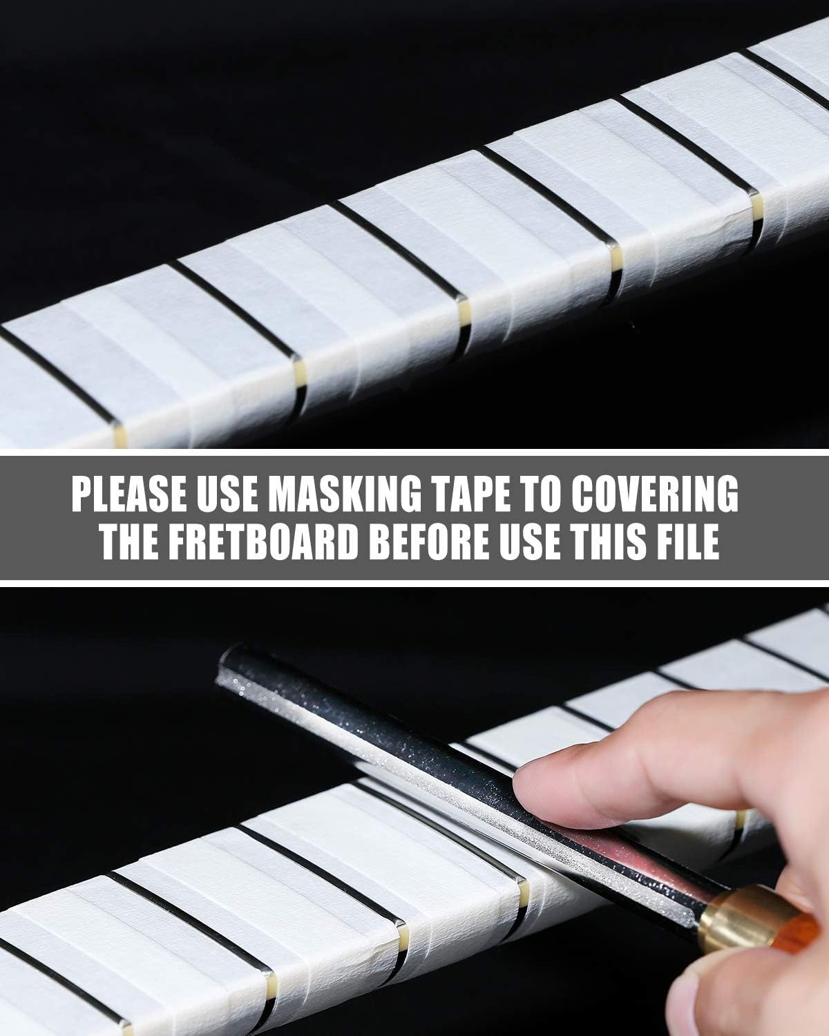 Baroque Fret Crowning Files Diamond, Guitar Fret Crown Dressing File, Fret Repairing Tools, Luthier Tools, Improved 3Rd Generation, with 3 Sizes for Guitars, Ukuleles, Bass, Banjo, Mandolin