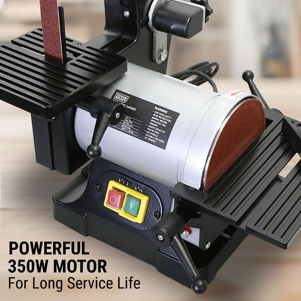 Vertical Belt & Disc Sander Combo Bench Grinder 350W 25Mm Linisher 125Mm Sanding image number 2