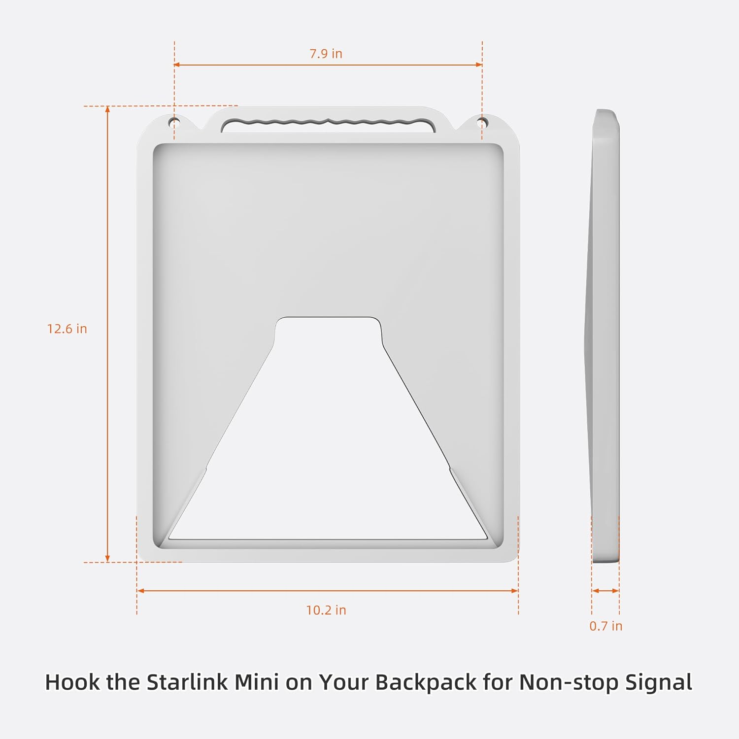Starlink Mini Case Cover, Anti-Bump Silicone Protector with Hook to Hang Starlink Mini on the Backpack for Non-Stop Signal White image number 4