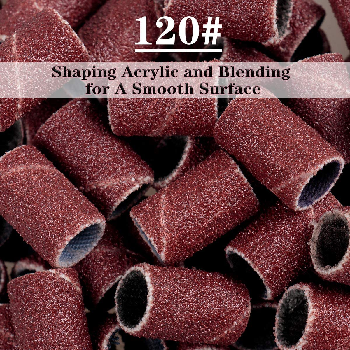 Subay Professional Nail Drill Bits Set 6PCS 3/32Inch, Sanding Bands 300PCS #80#120#180 for Acrylic, Gel Nails, Dip Powder Nails and Manicure Pedicure image number 3