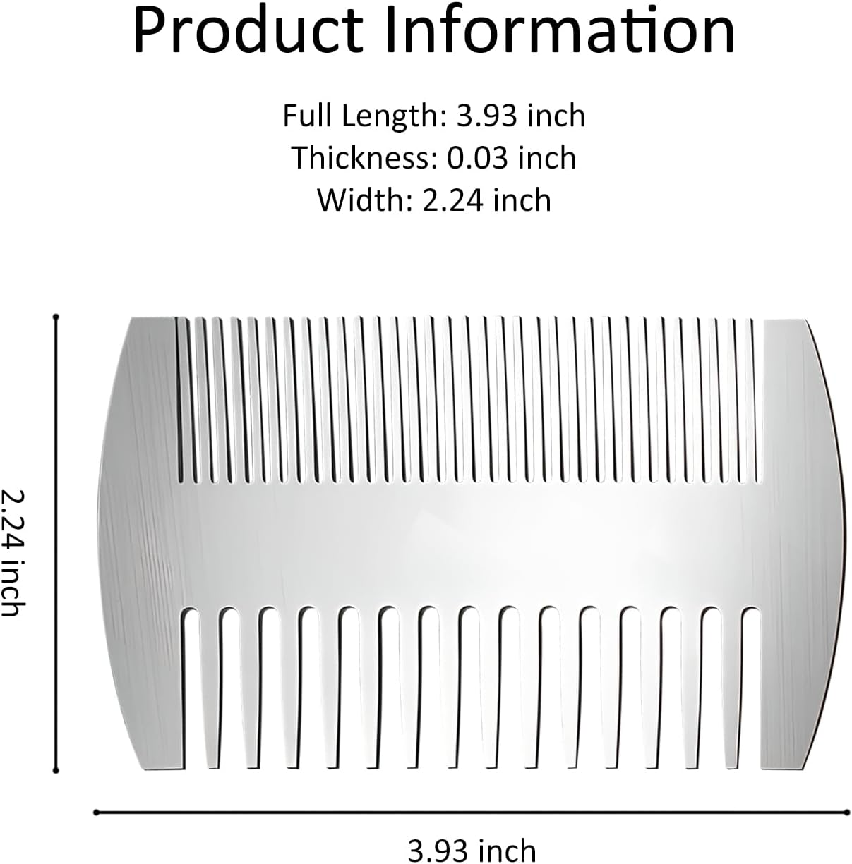 Stainless Steel Comb - Credit Card-Sized, Anti-Static Dual-Action Beard and Hair Comb, Perfect for Grooming on the Go, Presented in Elegant Gift Box image number 2