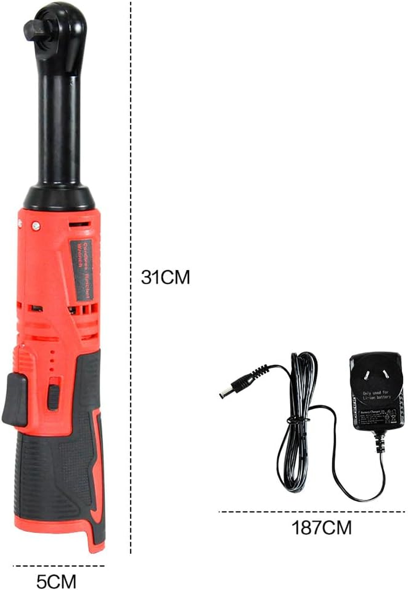 ALSTON Cordless Electric Ratchet Wrench Set 12V Power Electric Ratchet Wrench 3/8Inch 400 RPM Variable Speed with Sockets Two 2000Mah Batteries and Charger image number 1