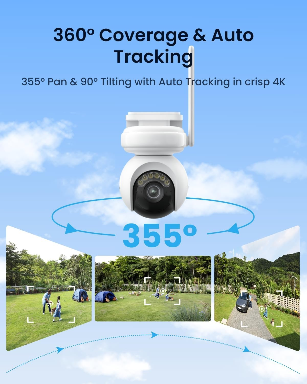 REOLINK Altas PT Ultra - 4K Continuous Recording Security Cameras Wireless Outdoor, First 10S Pre-Record Option in Home Battery Camera, 500 Days Batteries Life, Solar Powered, Colorx Night Vision image number 5