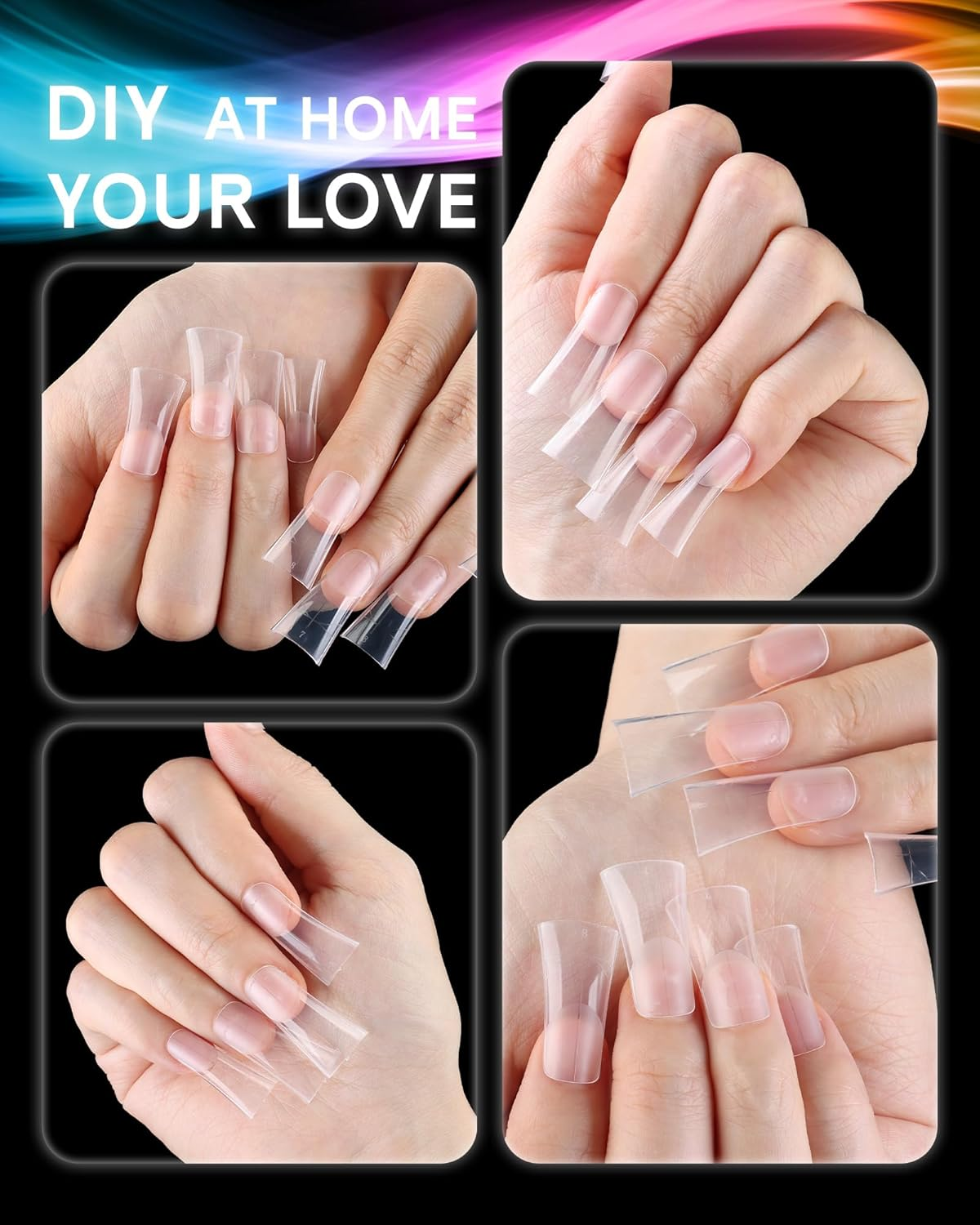 120PCS Full Cover Duck Tips | Half Matte Duck Nail, Clear Natural Fan Flare Crystal Duck Feet Styel for Wide French False Nail Extension, Full Cover Nails Professional - Y2K Designs(12 Size) image number 5