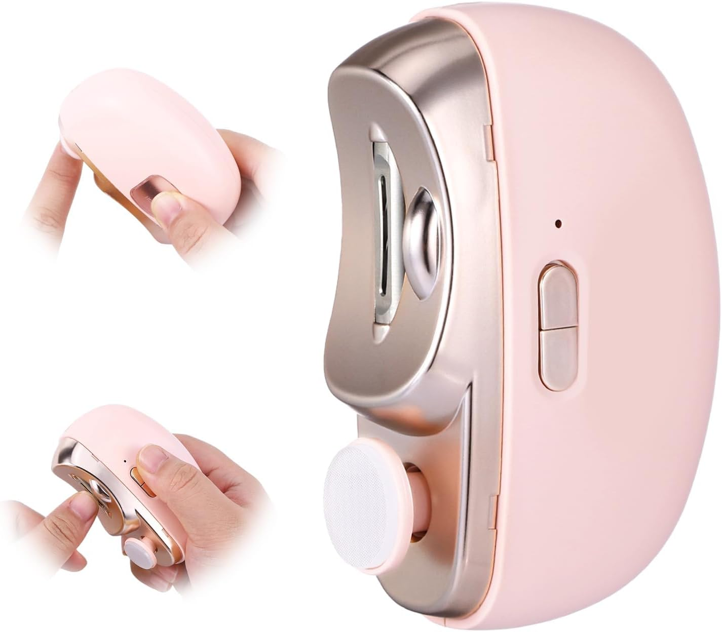 Electric Nail Clipper, 3 in 1 Automatic Electric Nail Clipper with Polishing, 2 Adjustable Speeds & Polishing Toenail Clippers, Electric Toe Nail Clippers Nail Cutter for Seniors Kids Adults (Pink) image number 6