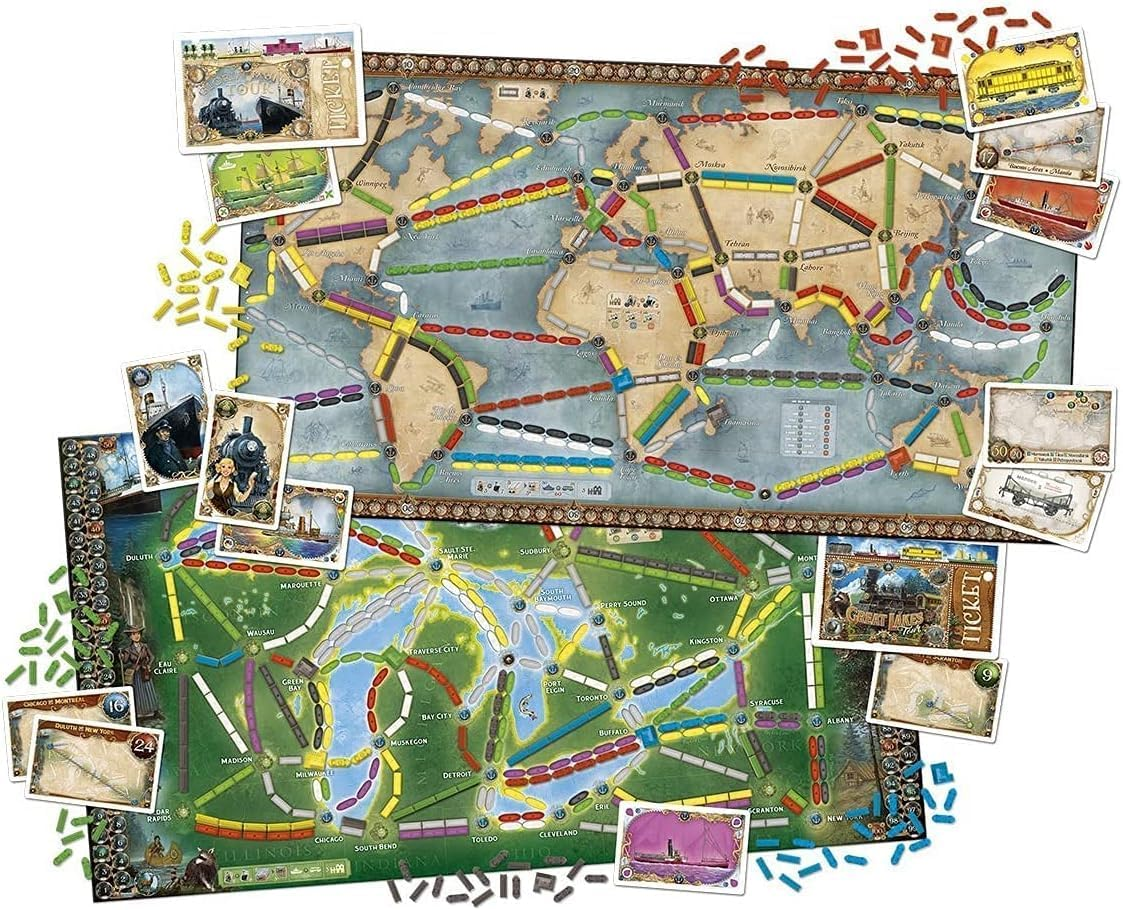 Days of Wonder Ticket to Ride Rails & Sails Board Game - Train Route-Building Strategy Game, Fun Family Game for Kids & Adults, Ages 10+, 2-5 Players, 90-120 Minute Playtime, Made by Days of Wonder