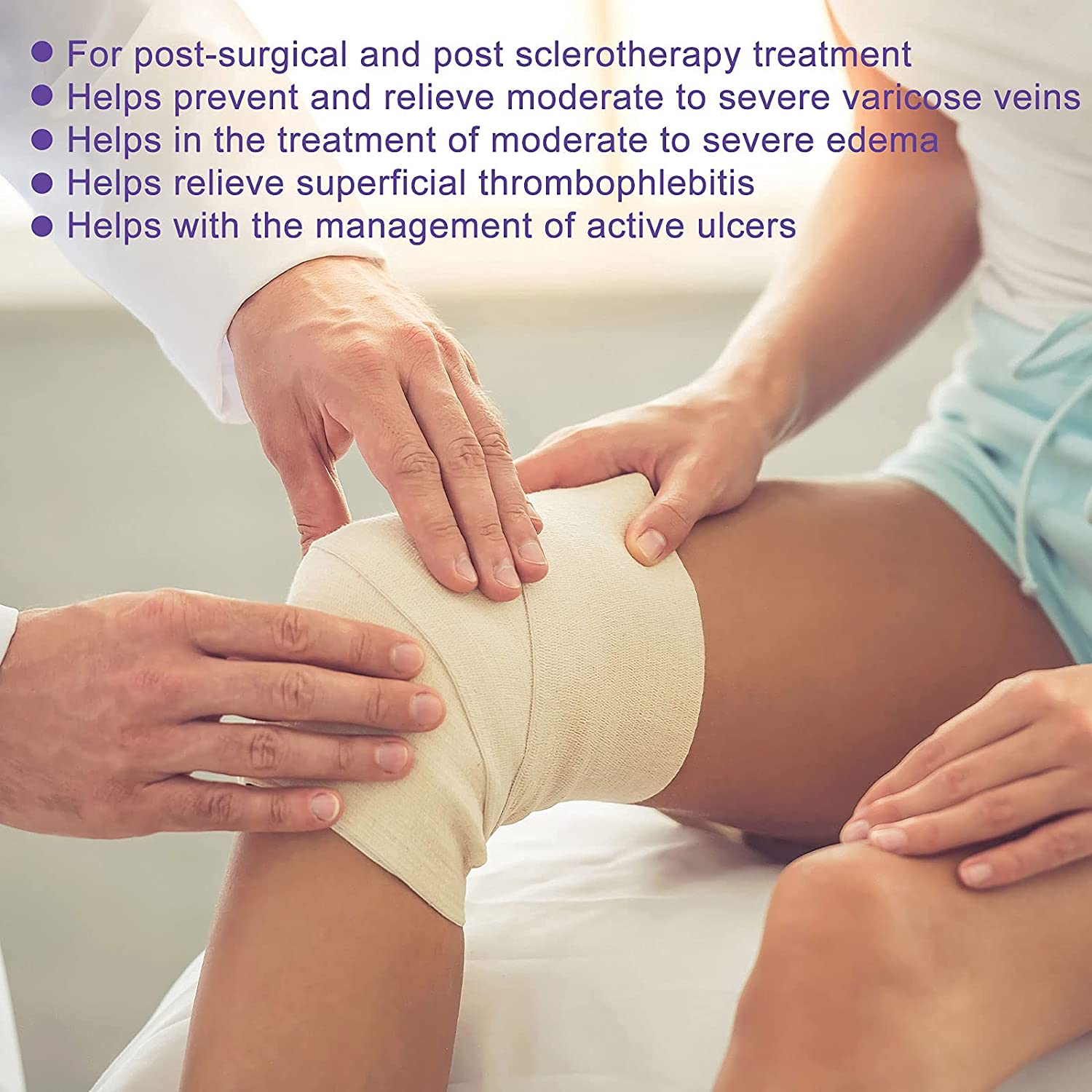 Thigh High Compression Stockings 20-30Mmhg, Closed Toe Socks for Women & Men image number 3