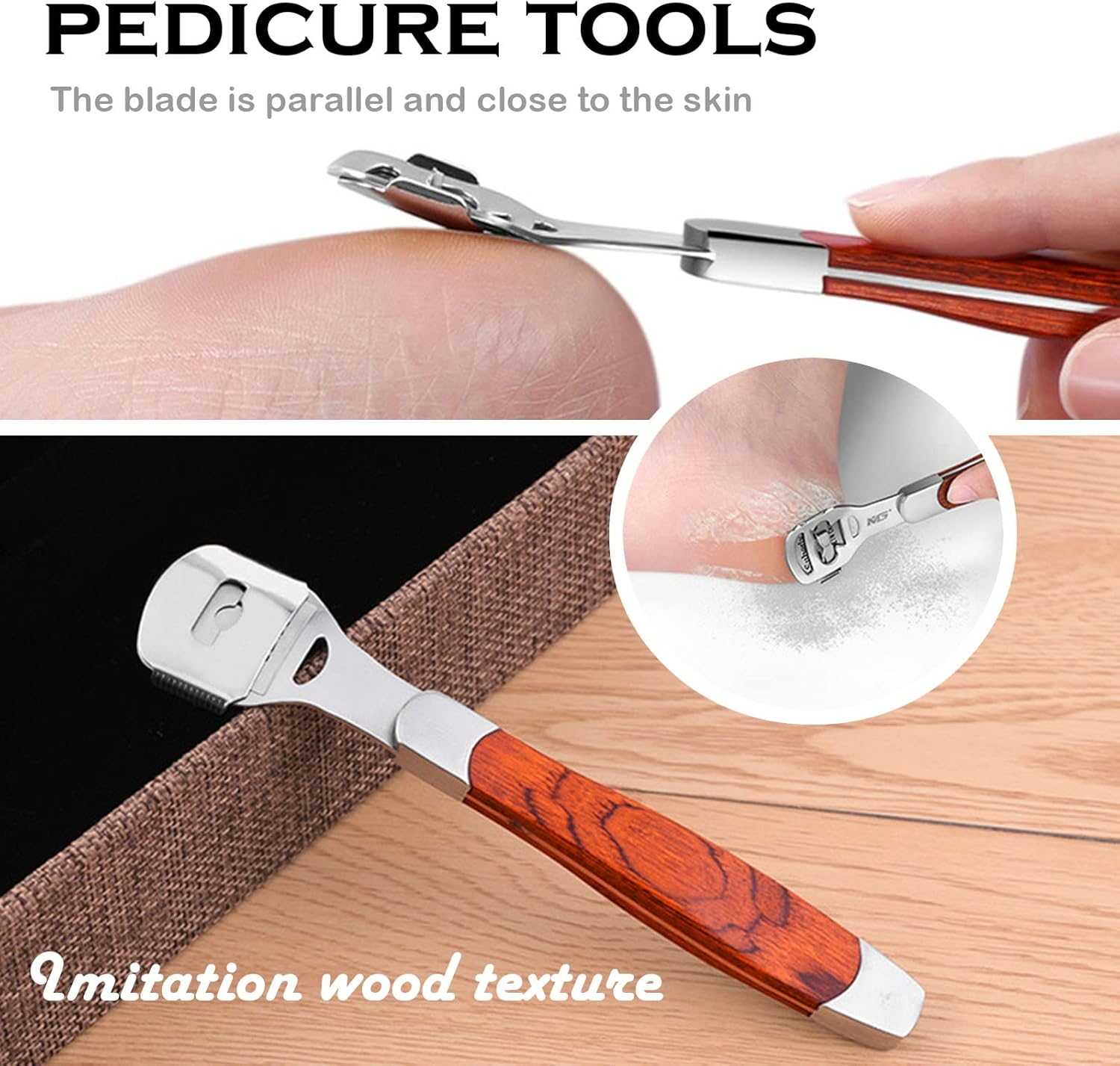 Callus Remover Callus Rasp Callus File for Feet Care Pedicure Kit Tools, Metal Scraper with 10 Blades