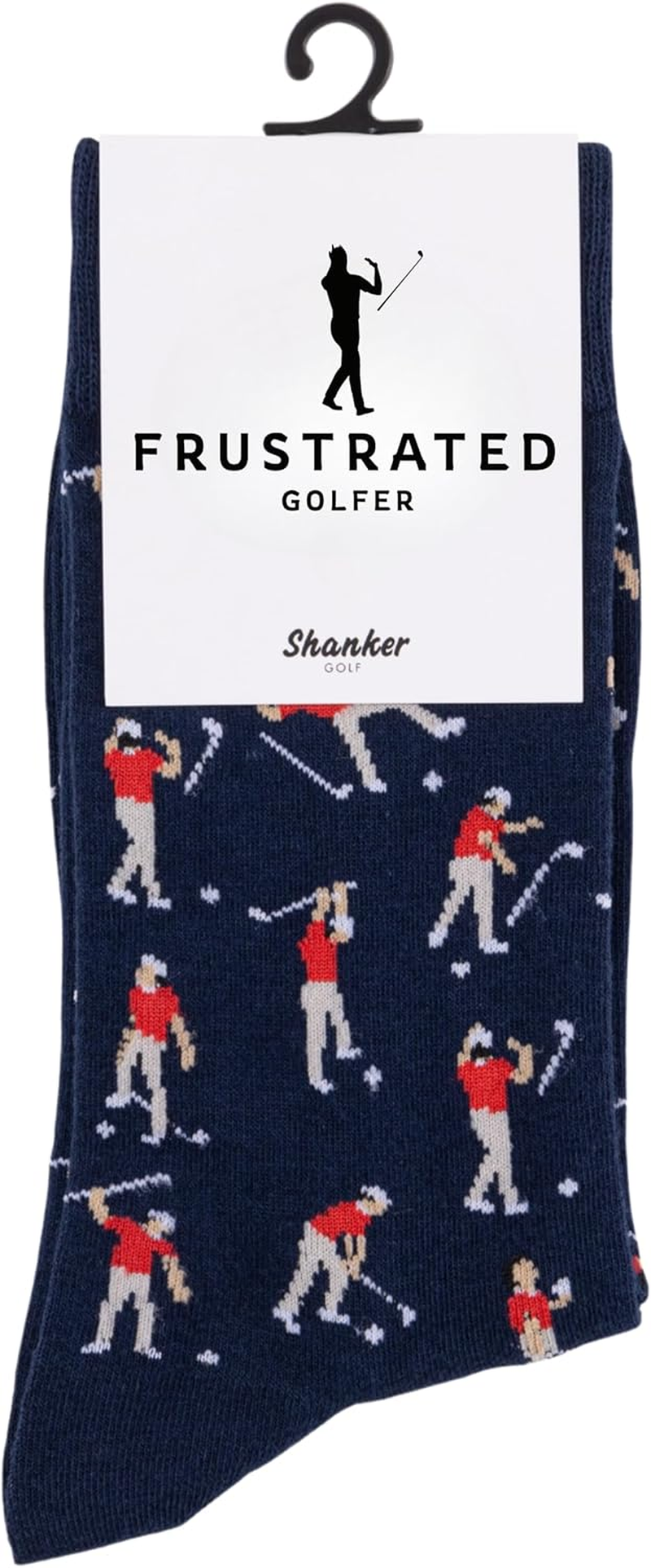 Shanker Golf Socks - Funny Angry Golfer Socks - Funny Golf Gift - 1 Pair, Blue, Size 9-12 AUS - Fun Novelty Golf Socks