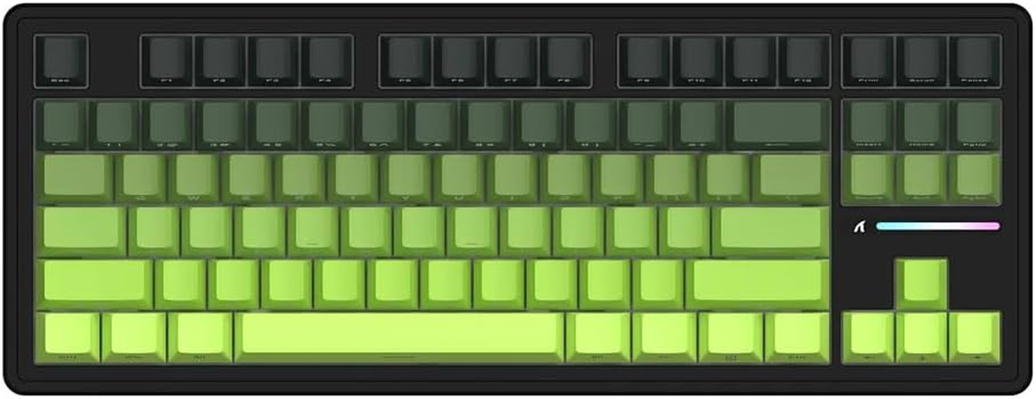 Attack Shark M87PRO TKL Wireless Mechanical Gaming Keyboard, BT 5.0/2.4G/USB-C Wired Hot Swap RGB Keyboard 80% US Layout, Linear White Switches Gradient Side Print PBT Keycaps for PC Mac - Matcha image number 1