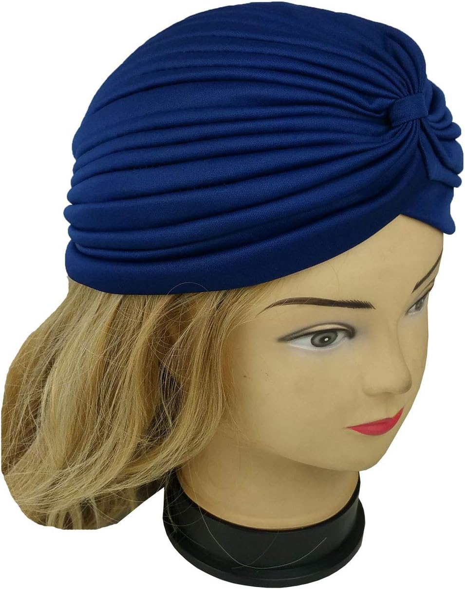 XERU 5 Women Stretchy Turban Chemo Cap Bennie Head Wrap Headwear - 5 Dk image number 3