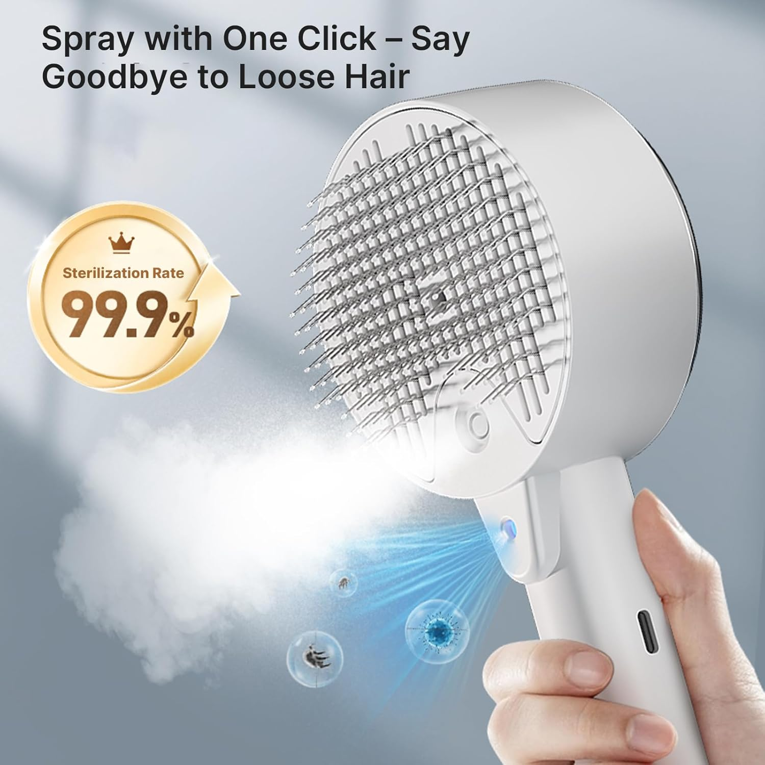 Velmoriah Cat Steam Brush, Rechargeable Cat Brush with Steam, Release Button, 2 Modes, Cat Grooming Brush for Shedding, Massage, Cleaning, Sterilization for Indoor Cats, Kitten, Dogs image number 2